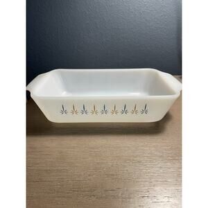 Vintage Fire King Anchor Hocking Candle Glow #441 Milk Glass 1 Quart Loaf Pan